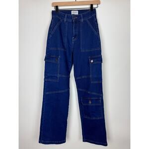 ANGEL Designed in Los Angeles Blue Navy Cargo Pant Size Small